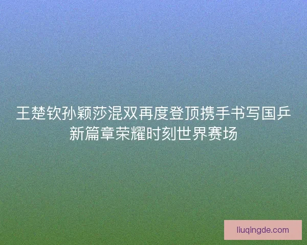 王楚钦孙颖莎混双再度登顶携手书写国乒新篇章荣耀时刻世界赛场