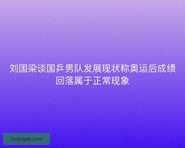 刘国梁谈国乒男队发展现状称奥运后成绩回落属于正常现象