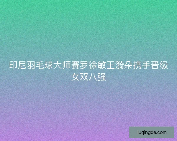 印尼羽毛球大师赛罗徐敏王漪朵携手晋级女双八强